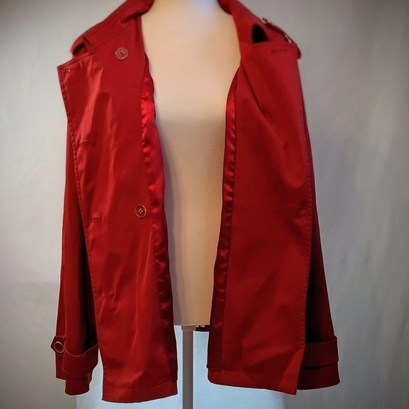 Red Double Breasted Rain Peacoat by Weatherproof - Picture 4 of 5